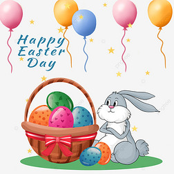 彩蛋复活节兔子气球