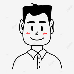 平头男生无色人物头像