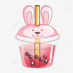 兔子杯子爆爆珠粉色可爱图片