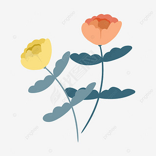 玫瑰花瓣花图片卡通绘画