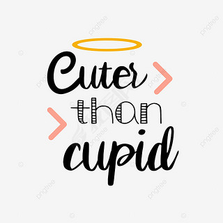 svg手绘比丘比特可爱黑色英文字母字体设计插画