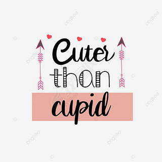 svg手绘比丘比特可爱黑色英文字母字体设计插画