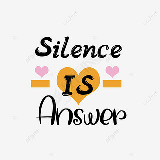 手写黑色沉默是更好的答案svg短语艺术字