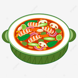 绿色容器装的泰国冬阴功