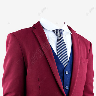 有领带红西装摄影图白衬衫