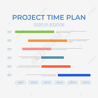 项目时间表商务简约彩色图表