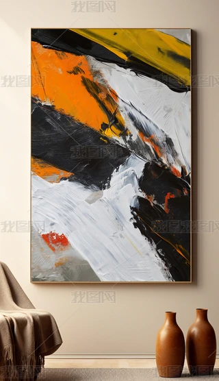 抽象艺术装饰画不规则图形抽象画大色块圆形大地下载-编号