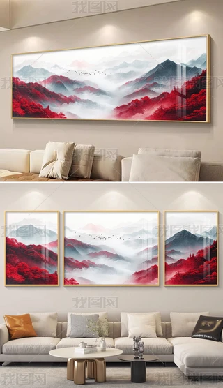 山水金箔画图片大全-山水金箔画背景图片-我图网