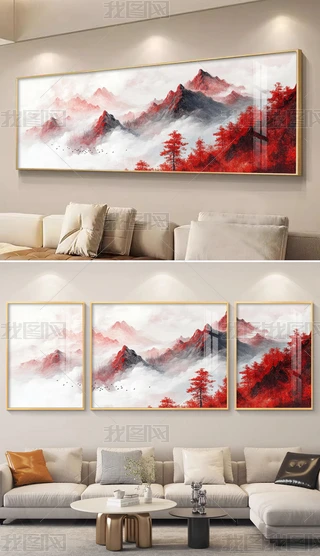 中国金箔山水絵 金箔山水图片大全-金箔山水背景图片-我图网