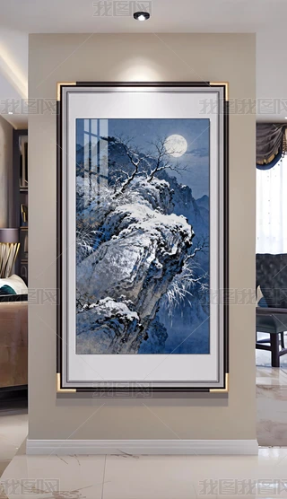 山水金箔画图片大全-山水金箔画背景图片-我图网