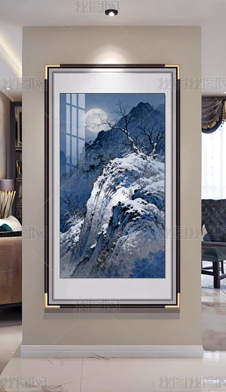山水金箔画图片大全-山水金箔画背景图片-我图网