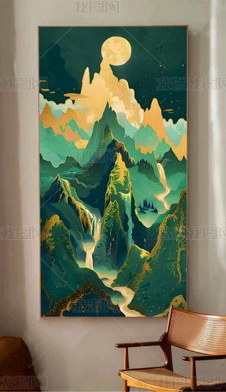 山水金箔图片大全-山水金箔背景图片-我图网