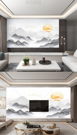 �ִ���Լ����ʽ���͹���ˮīɽˮ�����ӱ���ǽ�ڻ�