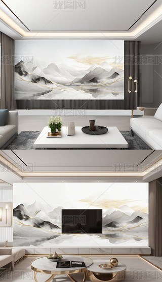 ����ʽ����ˮīɽˮ�����ӱ���ǽ�ڻ�