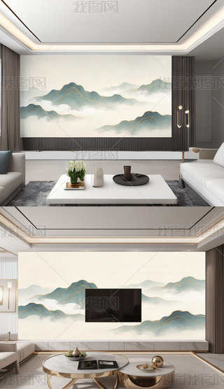 ����ʽǧ�ｭɽͼˮīɽˮ�����ӱ���ǽ�ڻ���ֽ