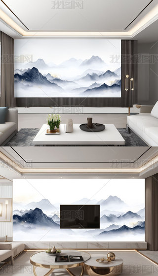 ����ʽ����ˮīɽˮ�����ӱ���ǽ�ڻ�