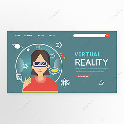 虚拟现实vr落地页观览中的女人