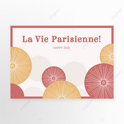 法国明信片简约创意模板