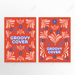 groovy psychedelic covers red blue