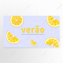 你好夏天柠檬宣传海报黄色简约横版