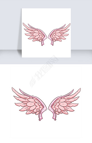 天使装饰粉色翅膀
