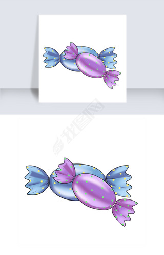手绘两个糖果插画