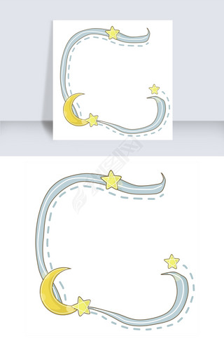 手绘星星月亮边框