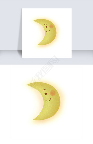 卡通弯弯的月亮免抠图