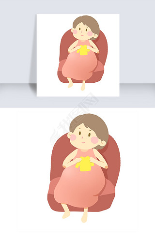 新衣服的搞笑免抠元素|一个期待新生命的孕妇免抠png素材
