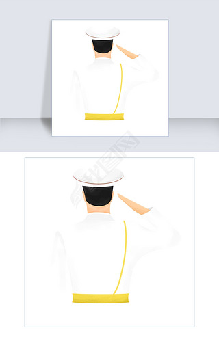 穿着白色军衣的军人免抠图