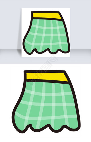 卡通绿色的裙子免扣图