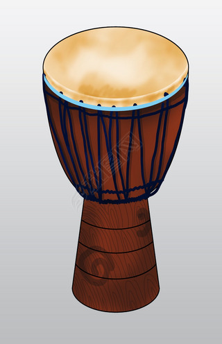 中国乐器象脚鼓插画