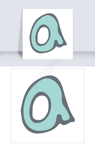 浅蓝色的字母q创意字体设计