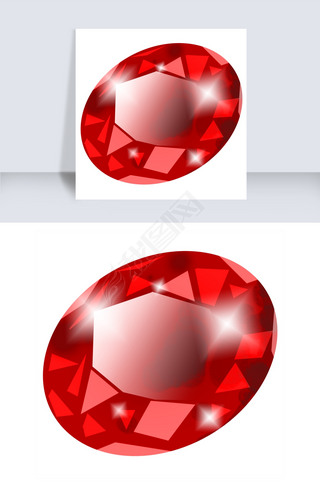 卡通风格矢量红宝石