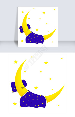 睡觉的月亮弯弯的月牙