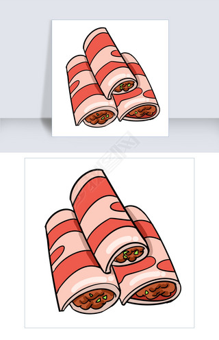 简易美味肉丝卷插画