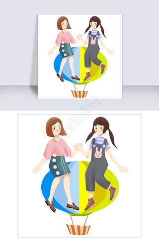 闺蜜三人行卡通专题模板-闺蜜三人行卡通图片素材下载-我图网