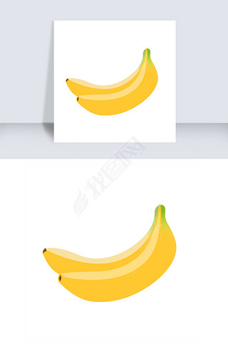 香蕉装饰图案两根香蕉