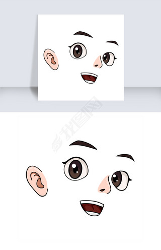 卡通五官表情免扣
