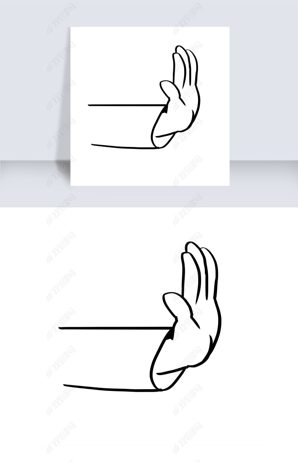 原创拒绝手势简笔画矢量版权可商用