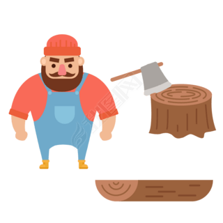 砍柴樵夫伐木工