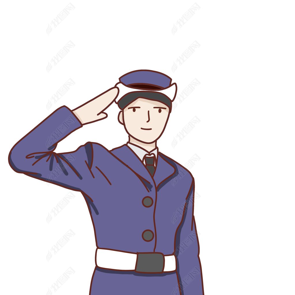 敬礼的城管人物