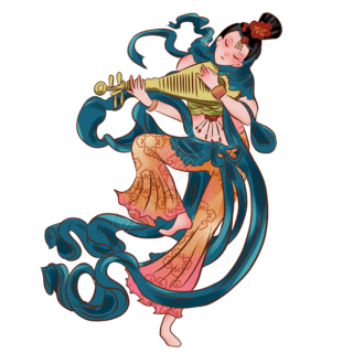 飞天人物剪影图片(飞天人物图片 敦煌壁画)