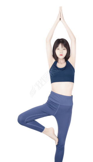 美女瑜伽单腿站立