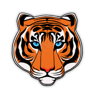 老虎贴纸虎头刺绣
