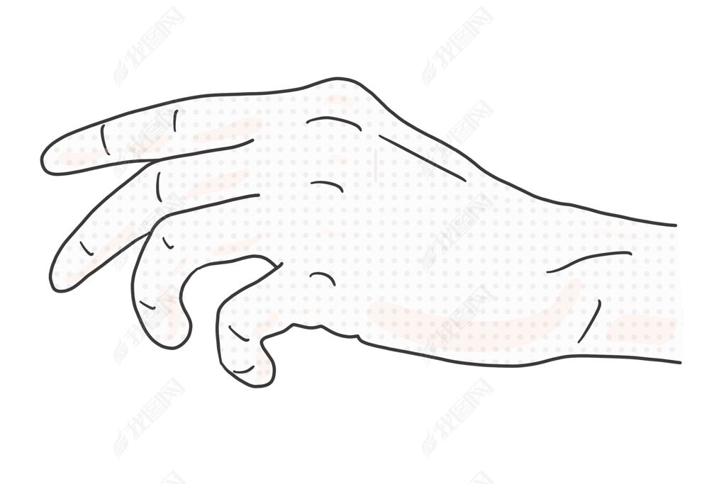 潮流复古波普黑白伸手手势动作插画素材简介我图网提供潮流复古波普