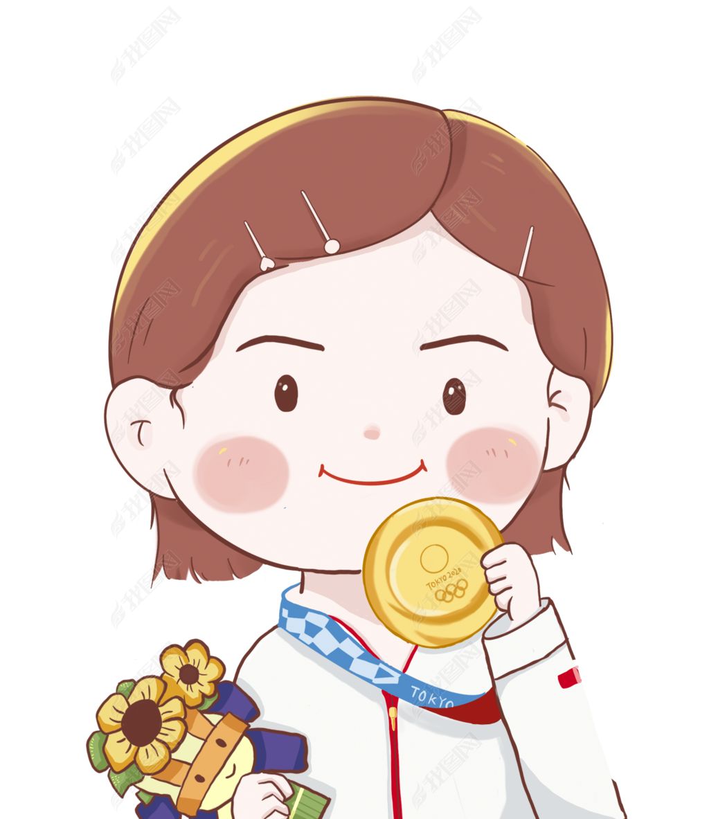 原创东京奥运会中国乒乓球比赛冠军金牌-版权可商用