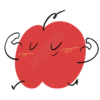 卡通拟人水果苹果