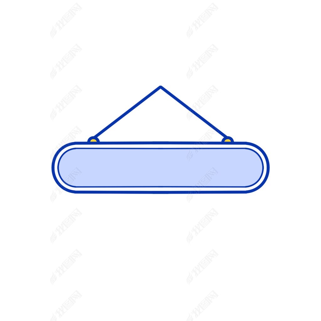 蓝色简约吊牌文本框标题栏边框
