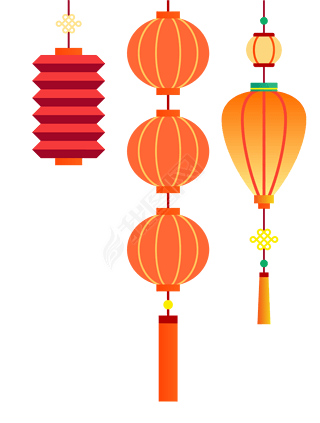 矢量元宵节灯笼花灯